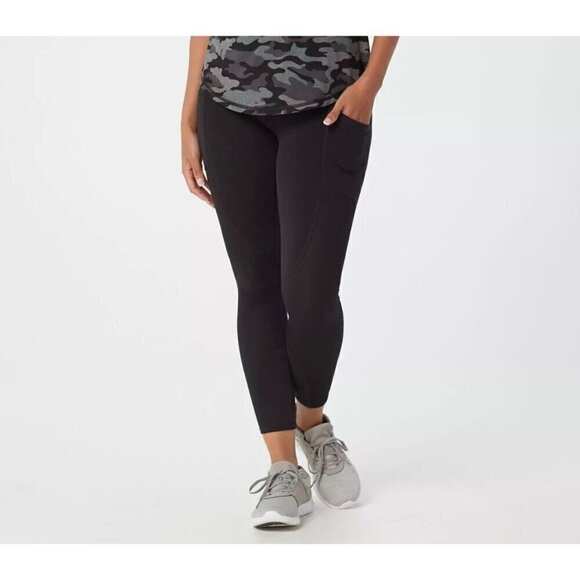 NEW Zuda Z-Move 7/8 Black Mixed Mesh Leggings - XXS - Picture 1 of 8
